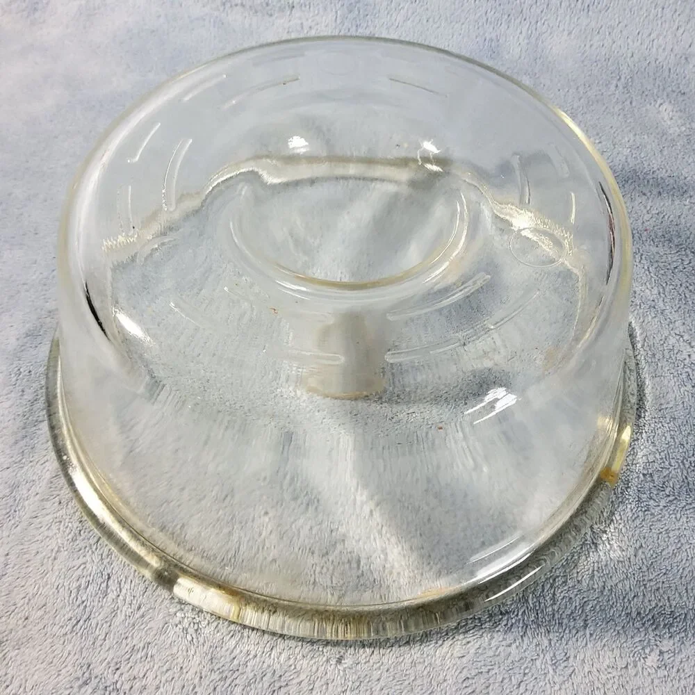 Vintage Glasbake Heavy Clear Glass Tube Pan Bundt Angel Food Cake Model 352